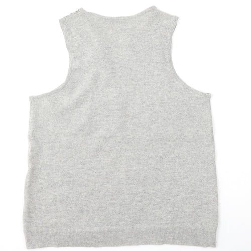 Preworn Womens Grey Round Neck  Wool Vest Jumper Size L