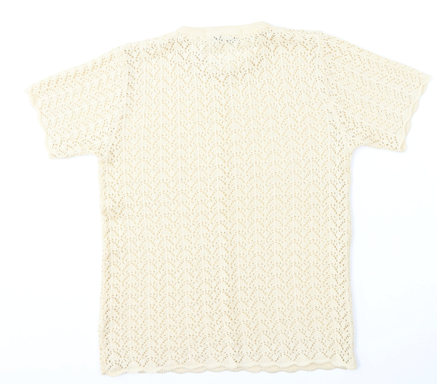 Hush Hush Womens Beige Round Neck  Polyester Pullover Jumper Size M