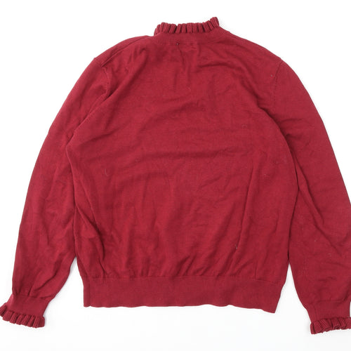 RR Womens Red Round Neck  Cotton Pullover Jumper Size XL