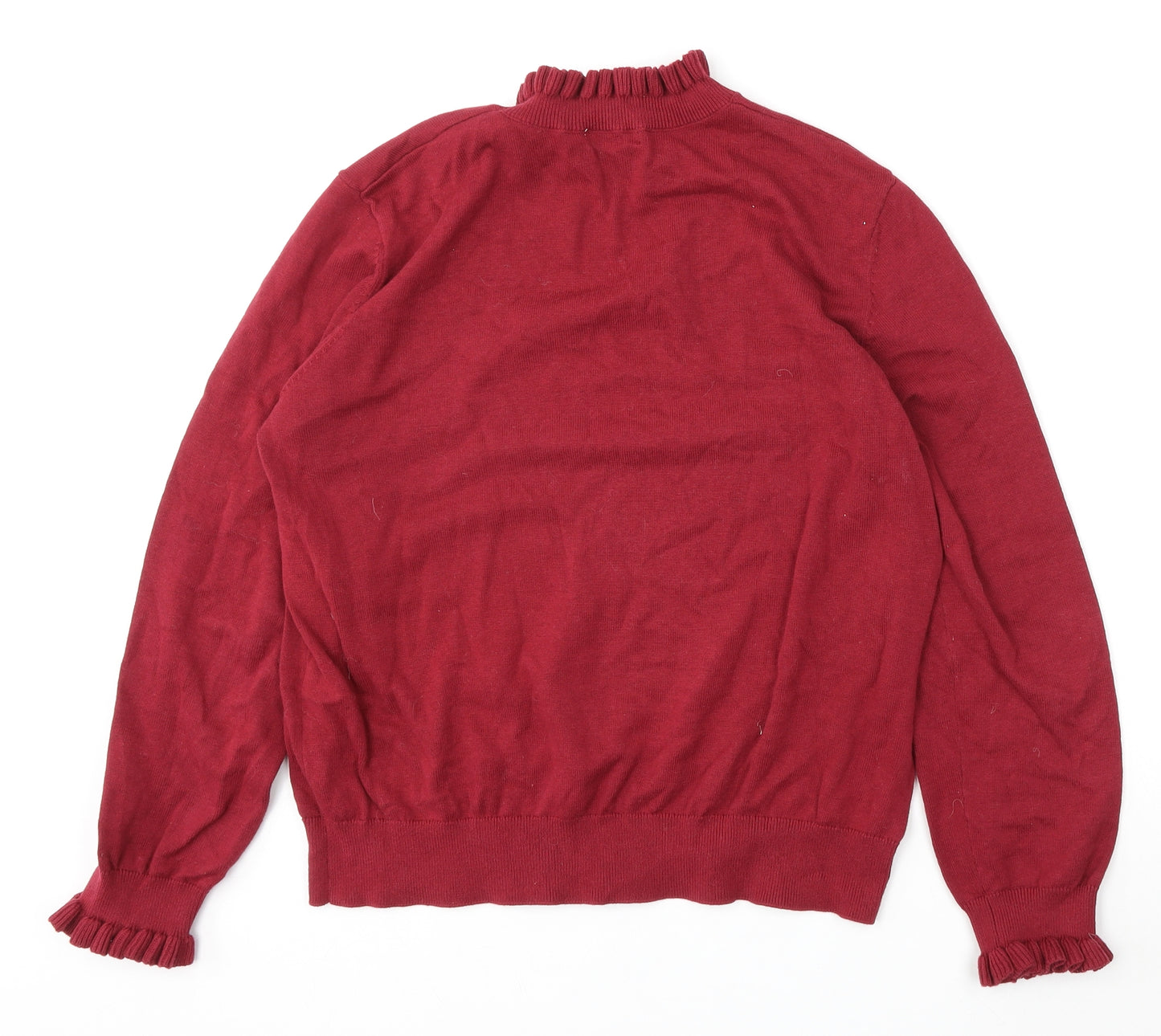 RR Womens Red Round Neck  Cotton Pullover Jumper Size XL