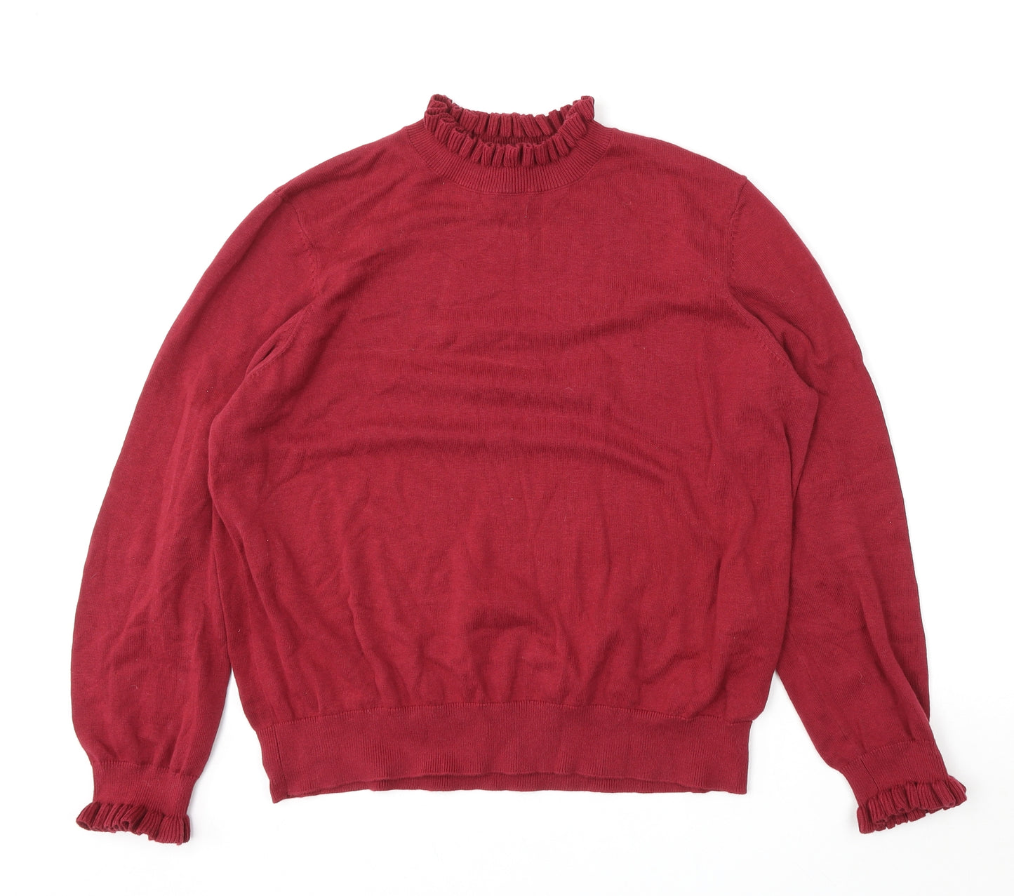 RR Womens Red Round Neck  Cotton Pullover Jumper Size XL