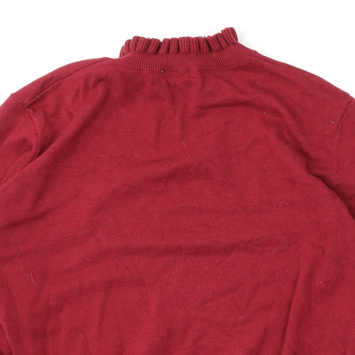RR Womens Red Round Neck  Cotton Pullover Jumper Size XL