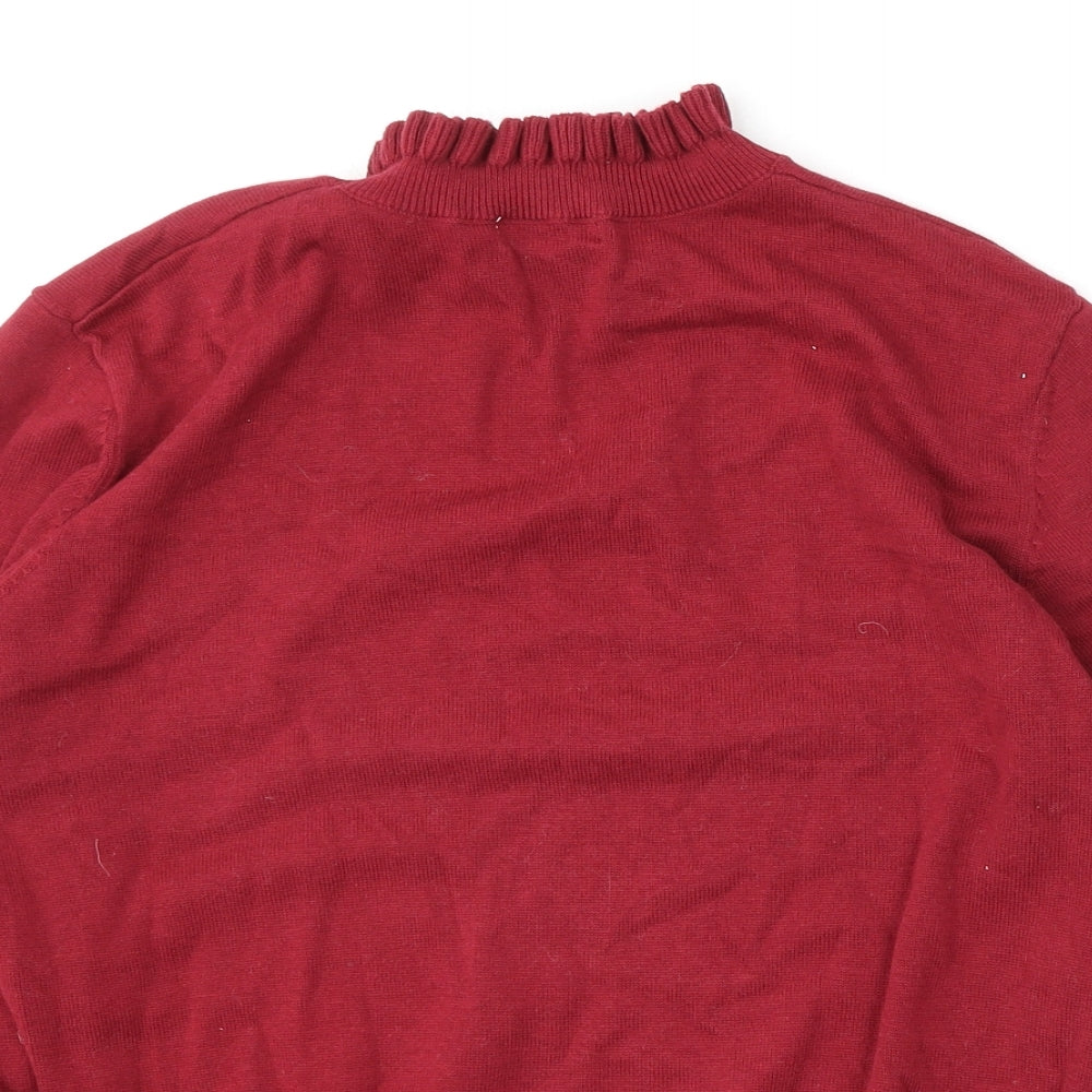 RR Womens Red Round Neck  Cotton Pullover Jumper Size XL