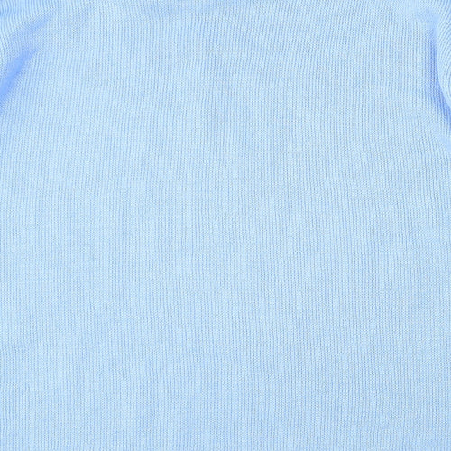 In Stitches Womens Blue Collared  Acrylic Pullover Jumper Size M