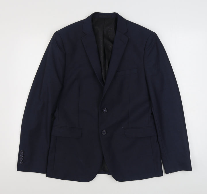 My Very Mens Blue Polyester Jacket Suit Jacket Size 38