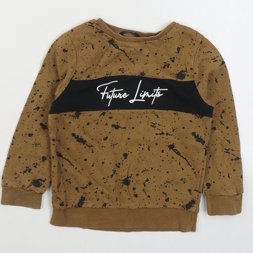 George Boys Brown  Cotton Pullover Sweatshirt Size 4-5 Years  Pullover
