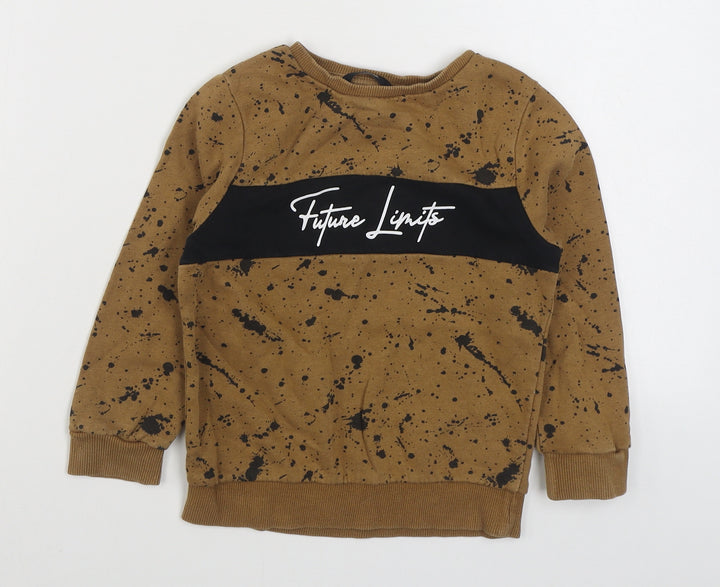 George Boys Brown Cotton Pullover Sweatshirt Size 4-5 Years Pullover