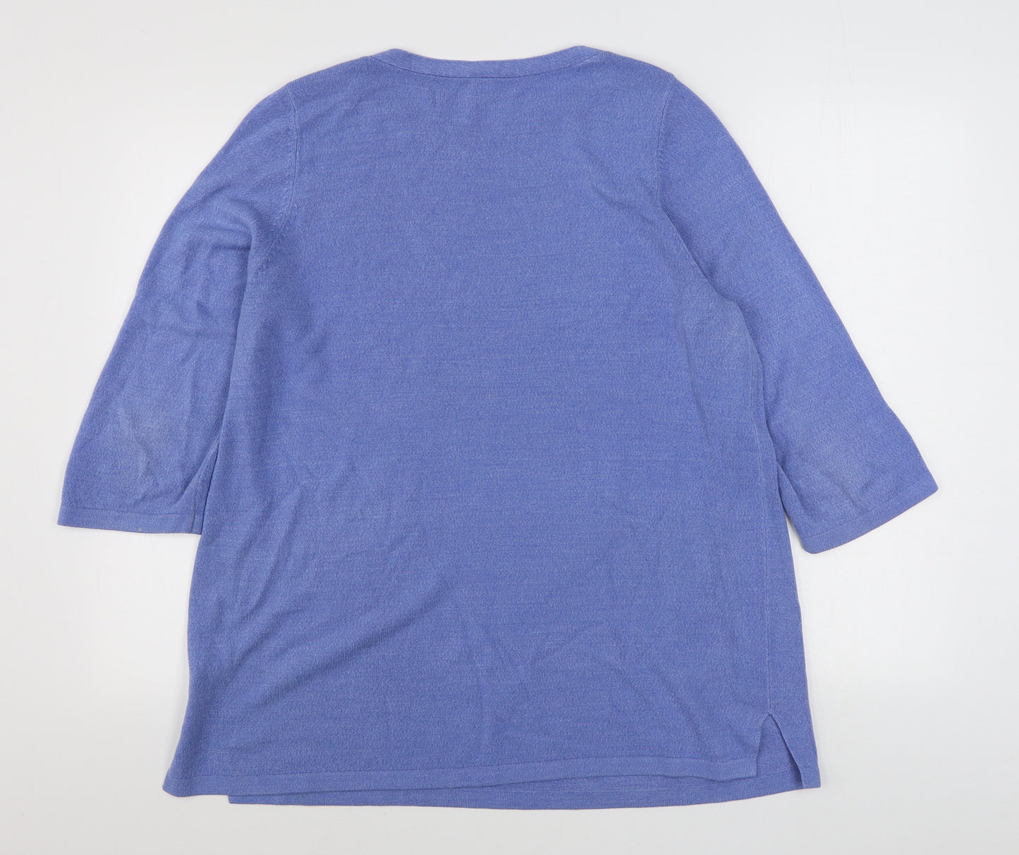 Preworn Womens Blue Boat Neck  Acrylic Pullover Jumper Size 18