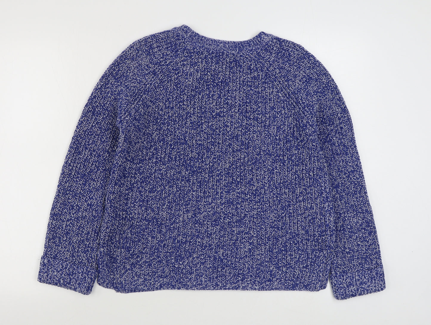Nutmeg Womens Blue Round Neck  Acrylic Pullover Jumper Size 10