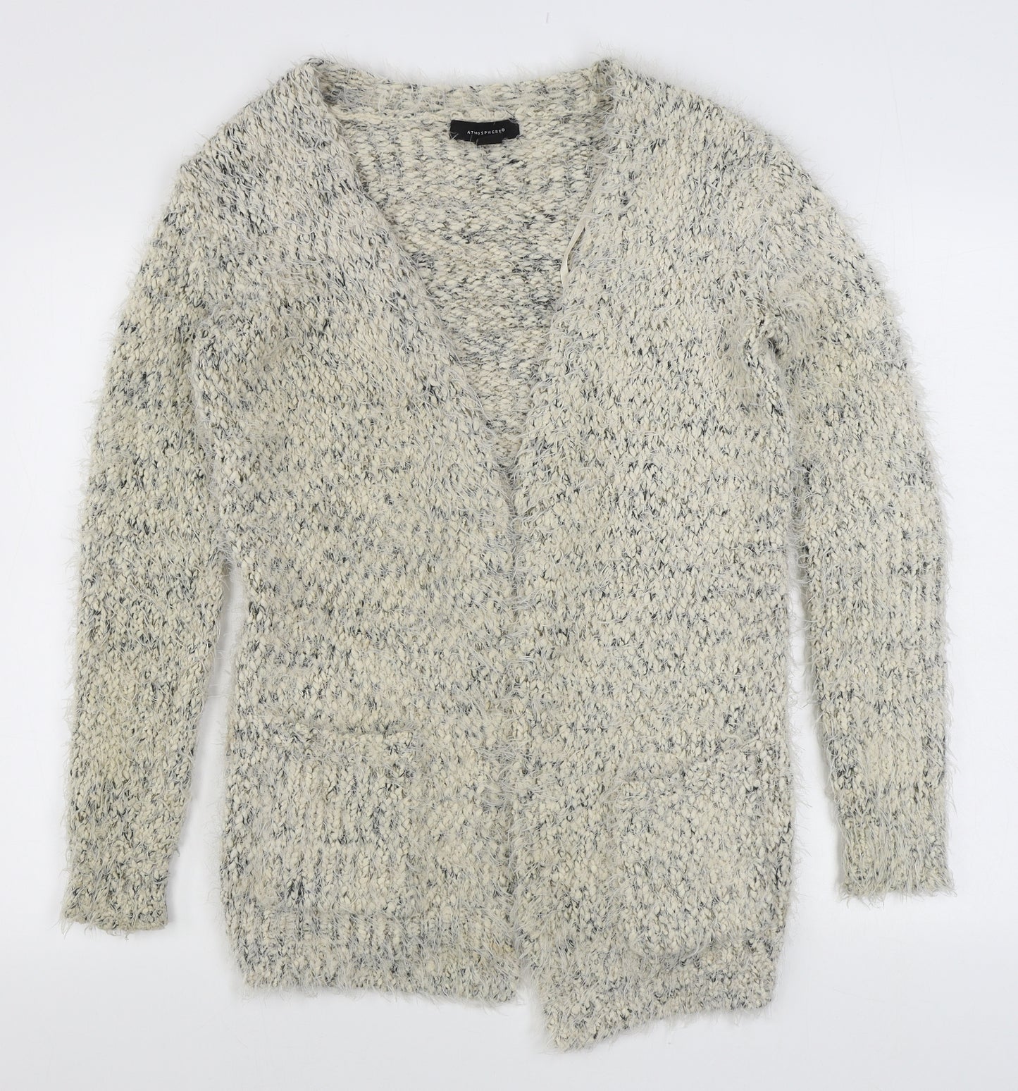 Atmosphere Womens Beige V-Neck  Polyester Cardigan Jumper Size 6