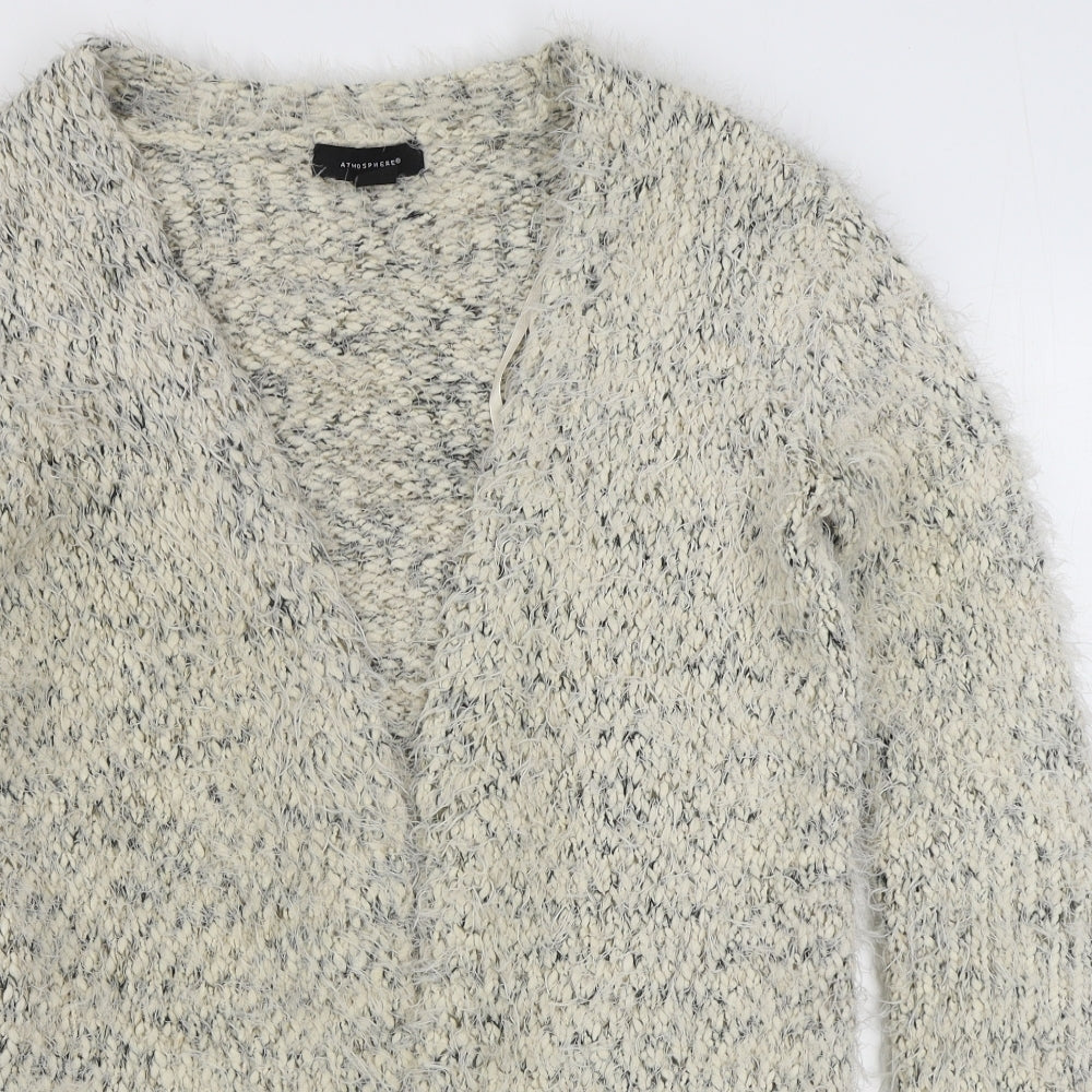 Atmosphere Womens Beige V-Neck  Polyester Cardigan Jumper Size 6