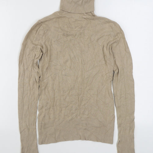 In Style Fashion Womens Beige Roll Neck  Polyester Pullover Jumper Size M