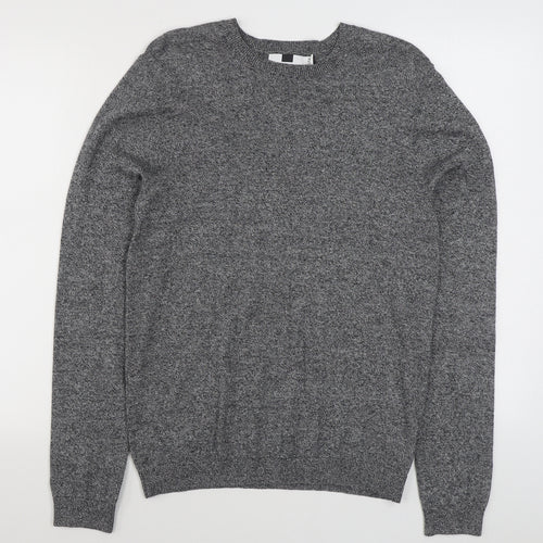 Topman Mens Grey Round Neck  Cotton Pullover Jumper Size S