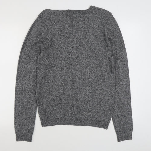 Topman Mens Grey Round Neck  Cotton Pullover Jumper Size S