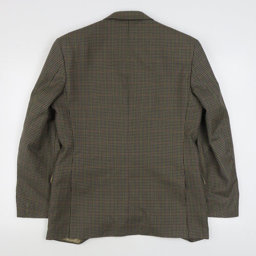 Skopes Mens Brown Plaid Polyester Jacket Suit Jacket Size 38