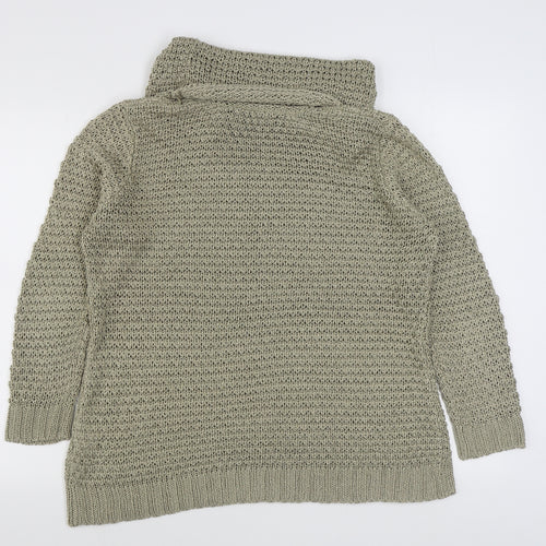 Platinum Womens Beige Roll Neck  Acrylic Pullover Jumper Size S