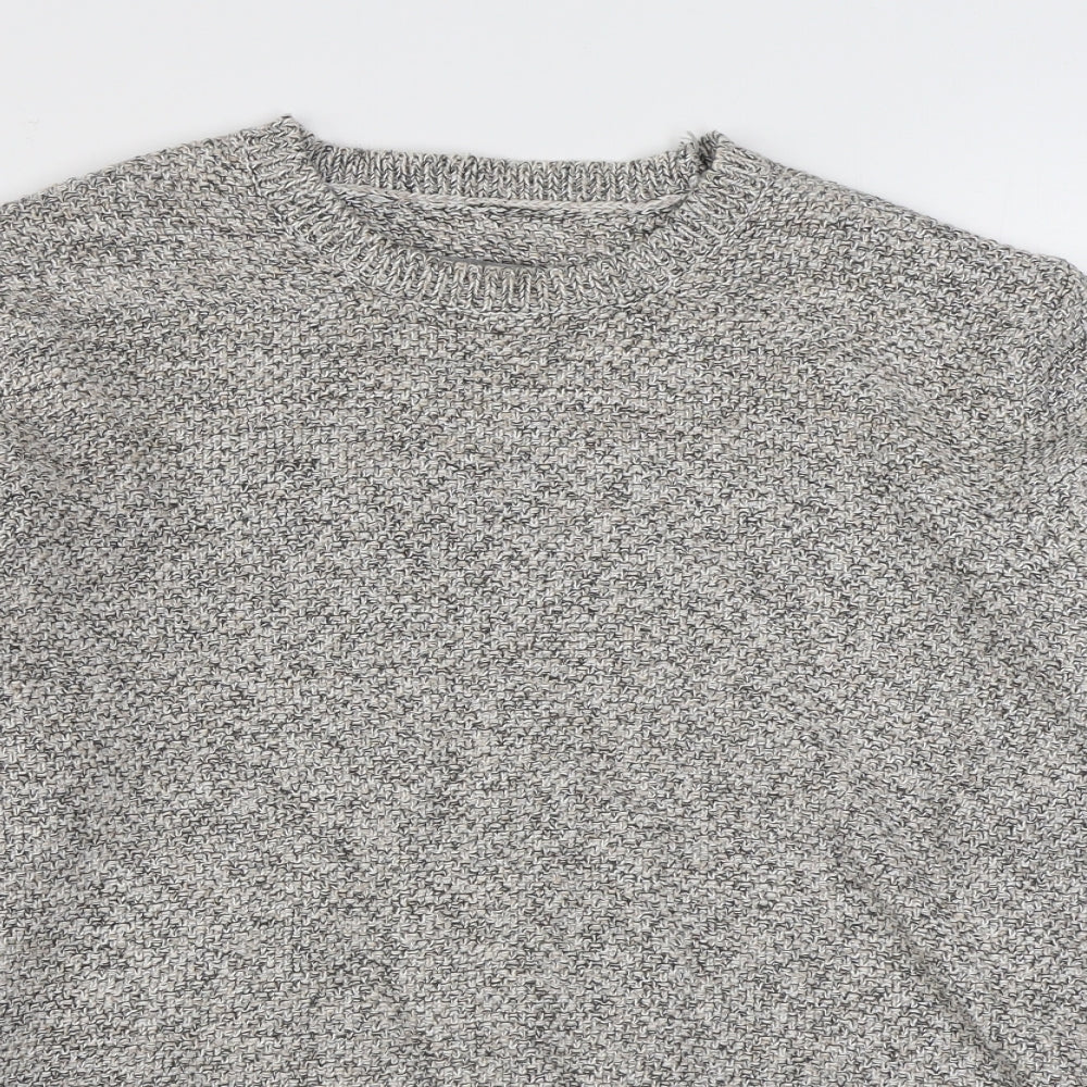 Marks and Spencer Mens Beige Round Neck  Cotton Pullover Jumper Size XL