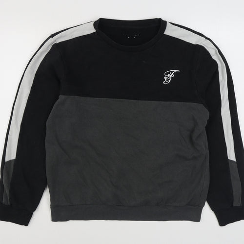 Studio Retail Mens Black  Cotton Pullover Sweatshirt Size M