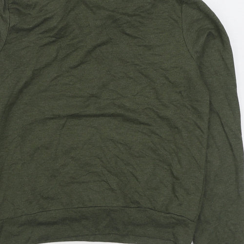 Derek Heart Womens Green  Cotton Pullover Sweatshirt Size M  Zip