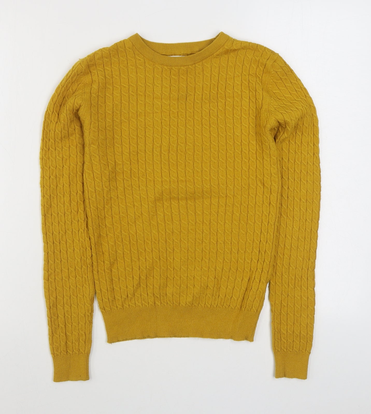 Matalan Womens Yellow Round Neck  Viscose Pullover Jumper Size 10