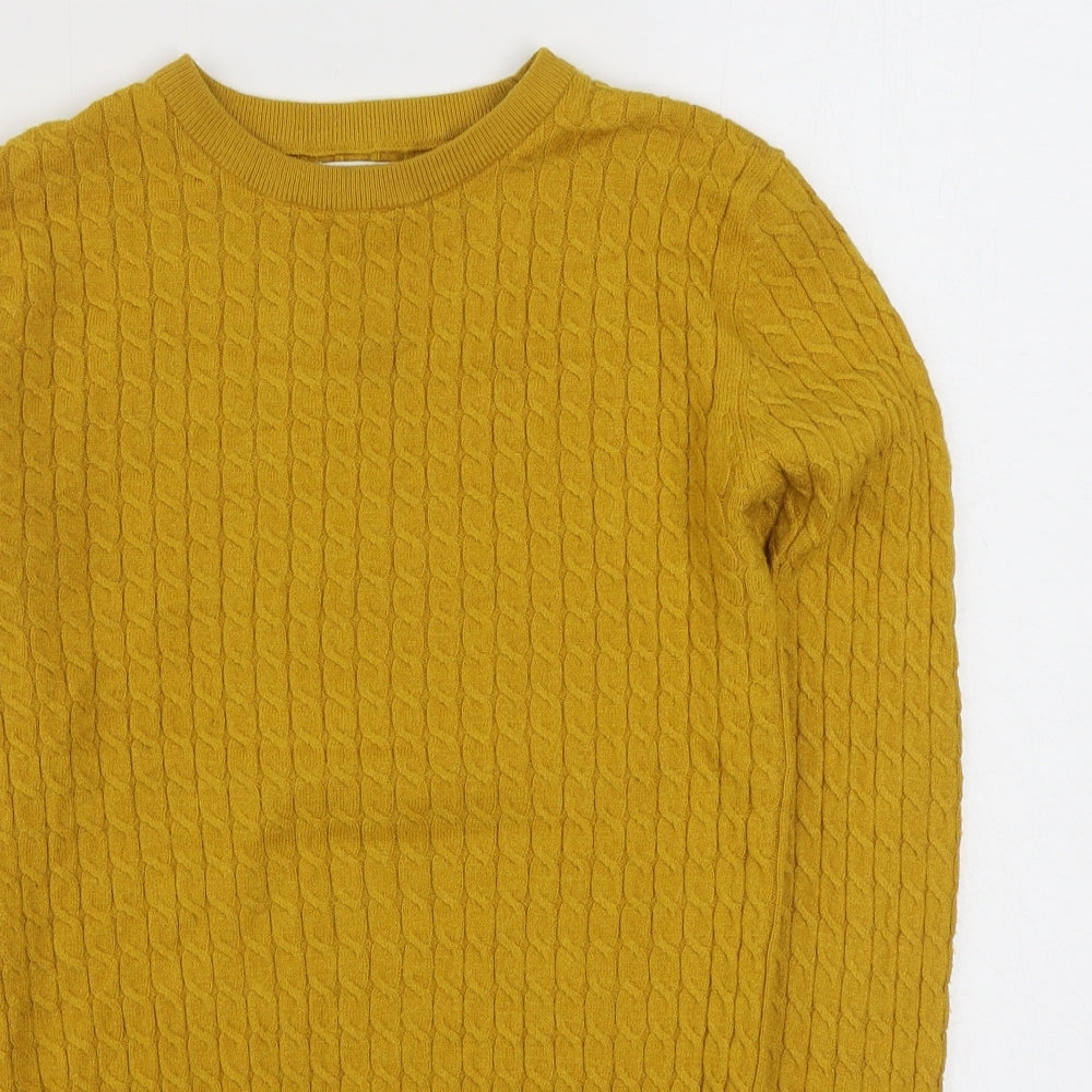 Matalan Womens Yellow Round Neck  Viscose Pullover Jumper Size 10