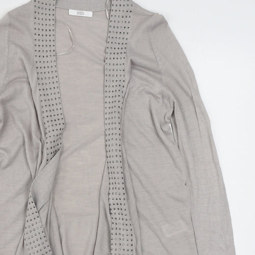 Garfield & Marks Womens Beige V-Neck  Acrylic Cardigan Jumper Size 14