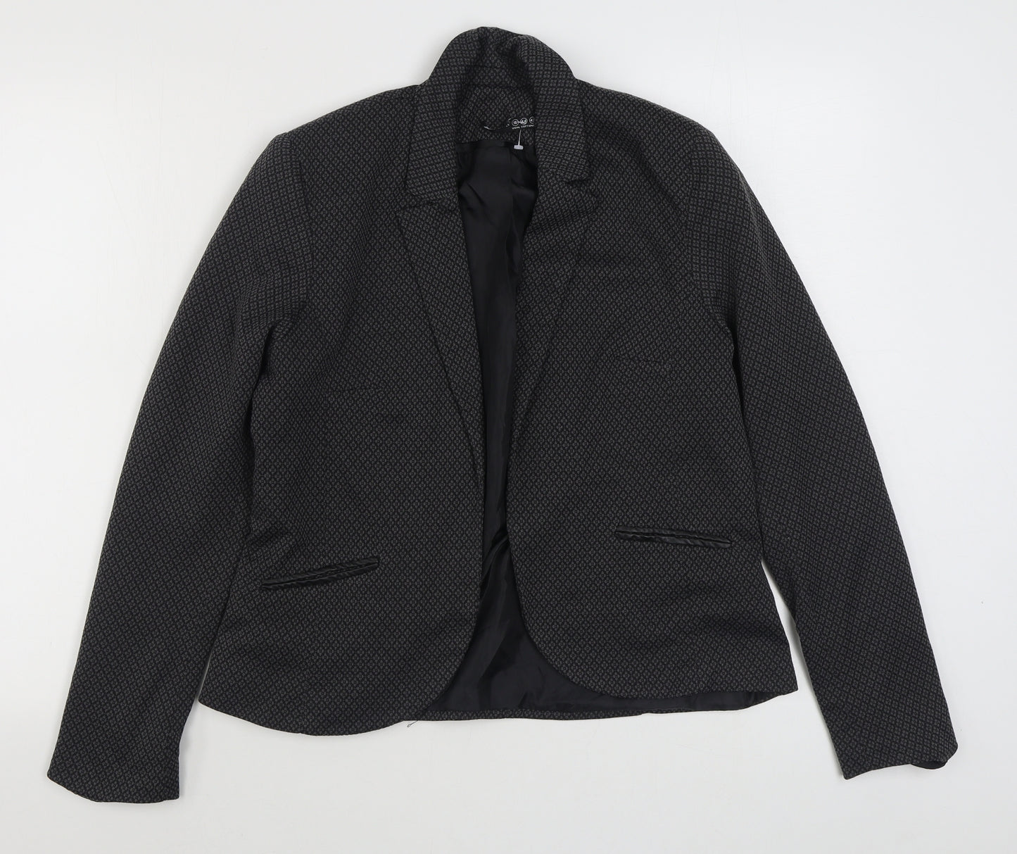 Primark Womens Grey Geometric  Jacket Blazer Size 16