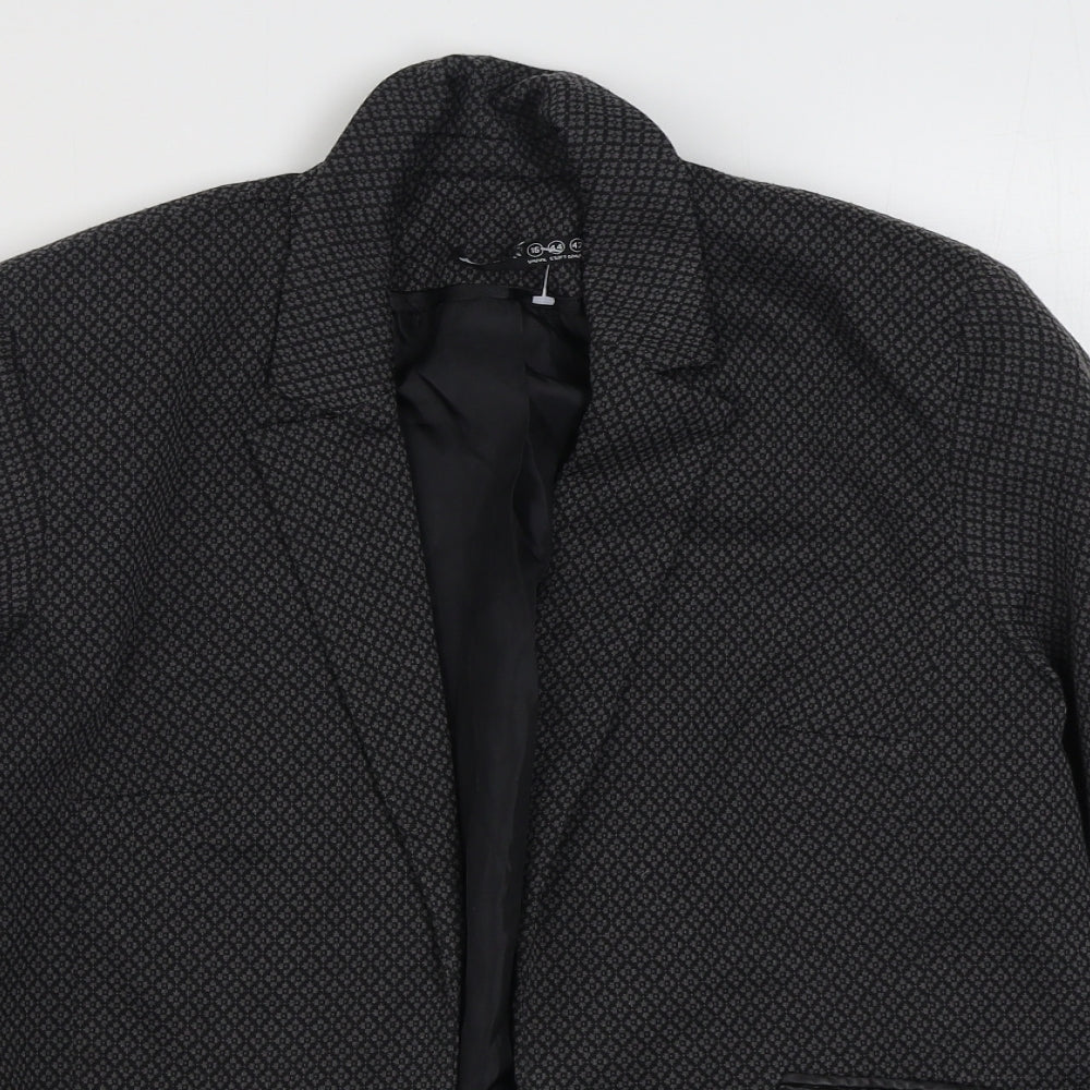 Primark Womens Grey Geometric  Jacket Blazer Size 16