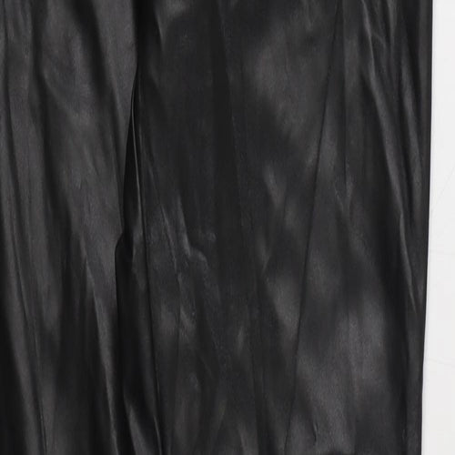 PRETTY LITTLE THING  Womens Black  Polyurethane Jegging Trousers Size 8 L35 in Regular