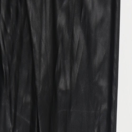 PRETTY LITTLE THING  Womens Black  Polyurethane Jegging Trousers Size 8 L35 in Regular