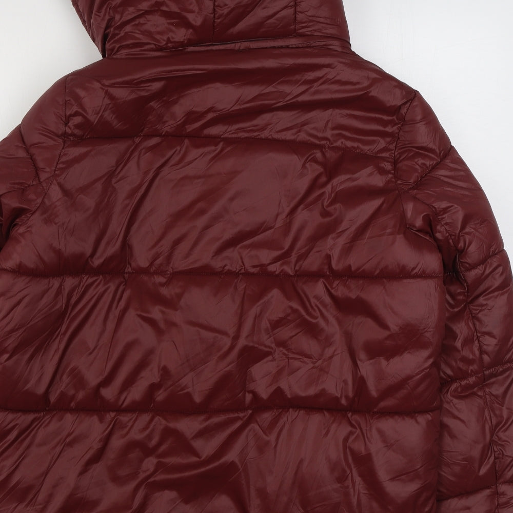 Matalan Womens Red   Puffer Jacket Coat Size 12  Zip