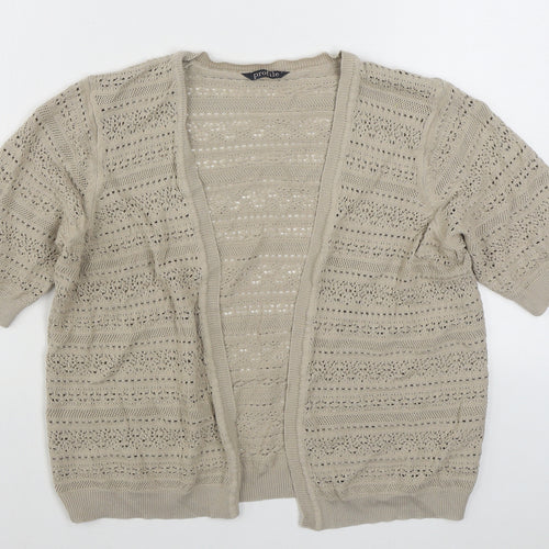 BHS Womens Beige V-Neck  Acrylic Cardigan Jumper Size 16