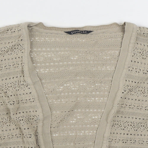 BHS Womens Beige V-Neck  Acrylic Cardigan Jumper Size 16