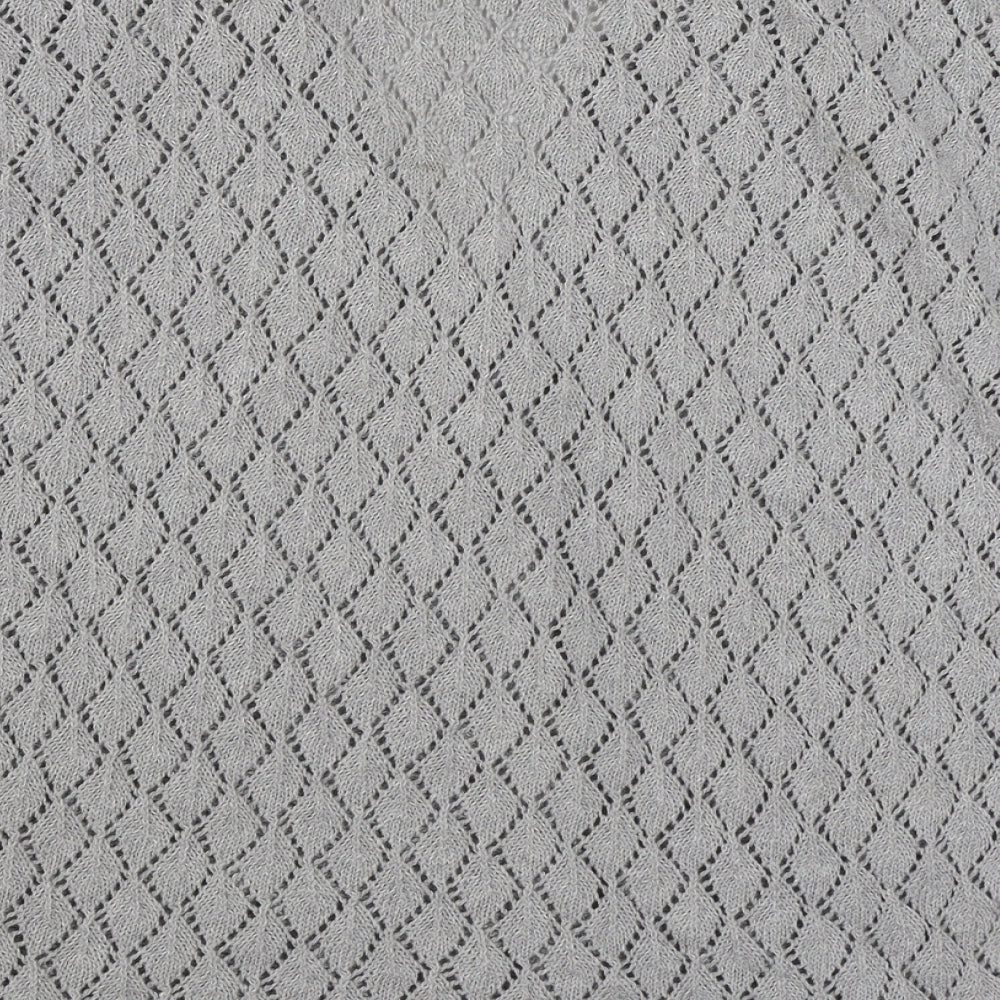 Preworn Womens Grey V-Neck  Acrylic Cardigan Jumper Size S