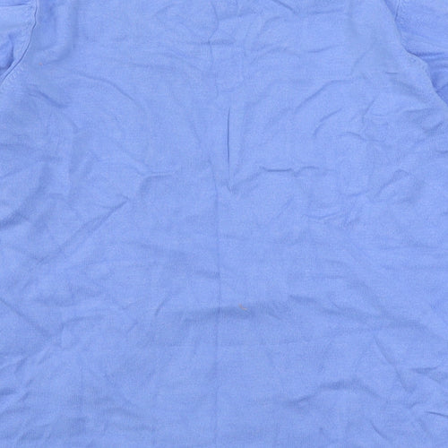 Rare Womens Blue Round Neck Striped Viscose Pullover Jumper Size 12