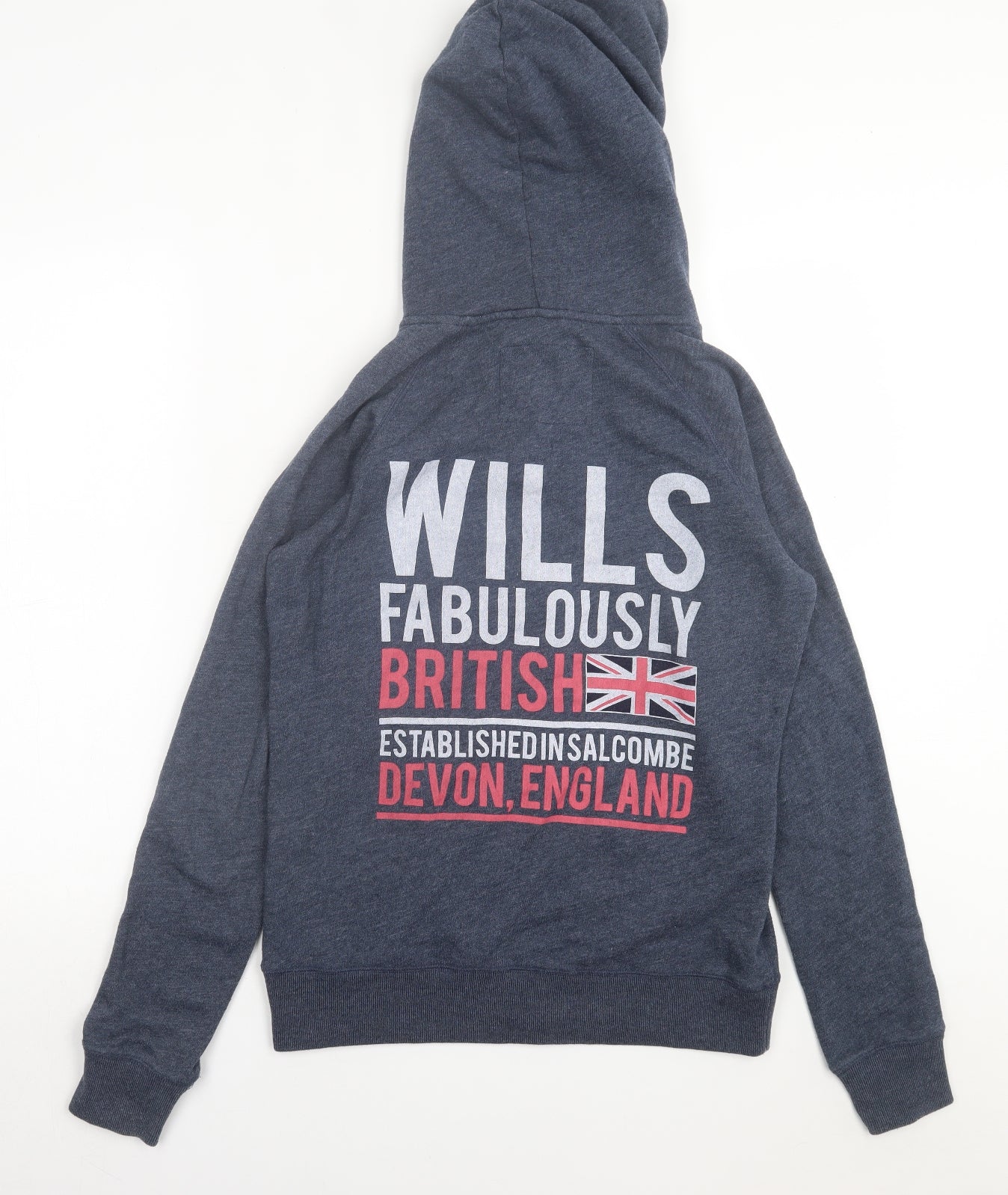 Jack Wills Womens Blue  Cotton Full Zip Hoodie Size 12  Zip