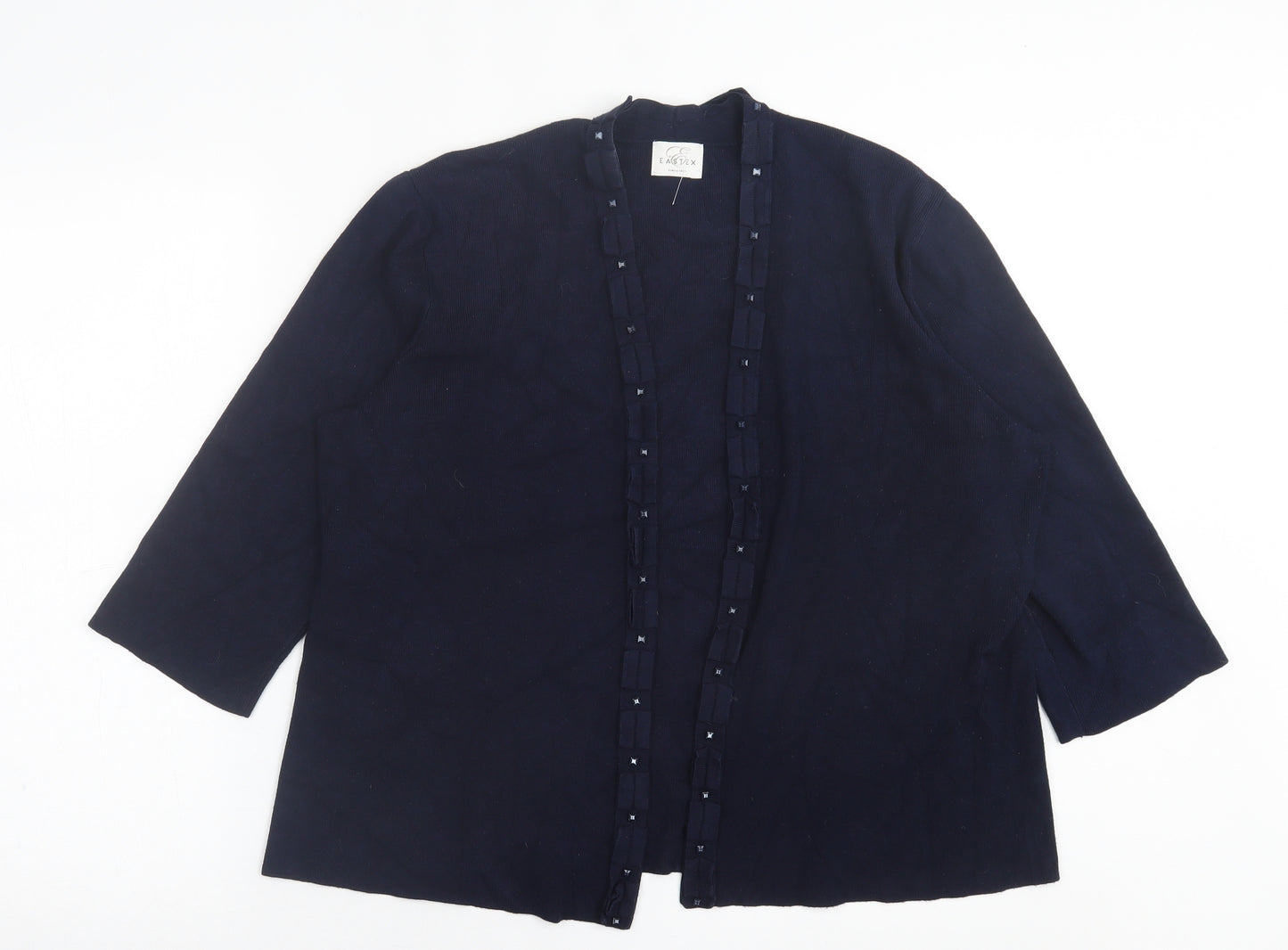 Eastex Womens Blue Crew Neck  Viscose Cardigan Jumper Size 20