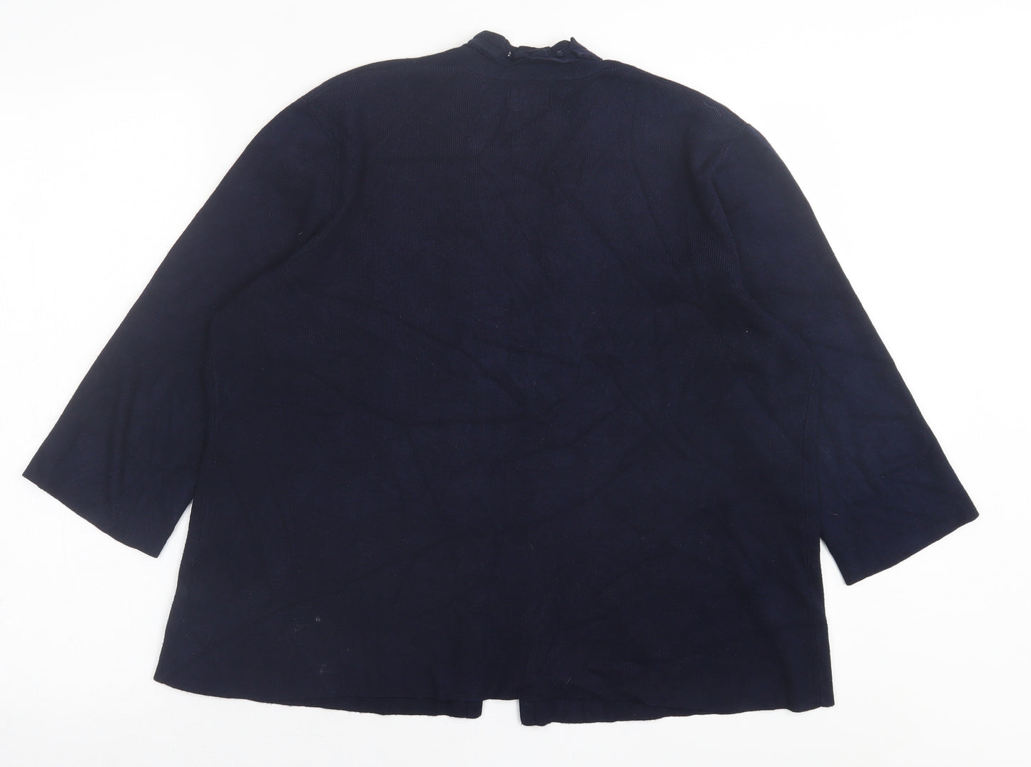Eastex Womens Blue Crew Neck  Viscose Cardigan Jumper Size 20