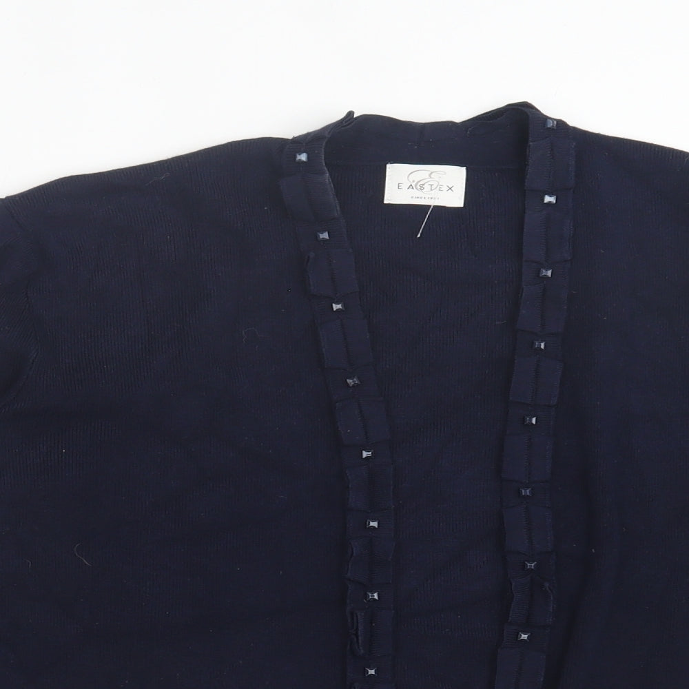 Eastex Womens Blue Crew Neck  Viscose Cardigan Jumper Size 20