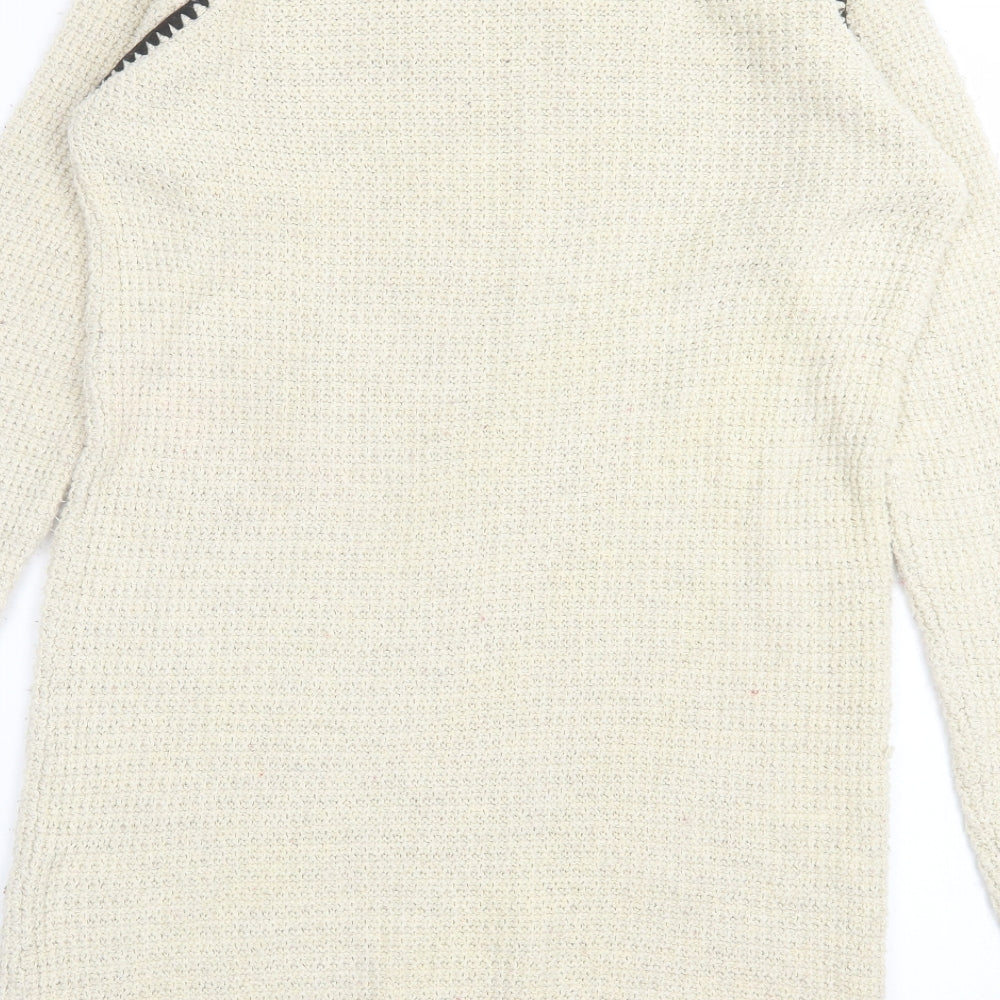 NEXT Womens Beige  Cotton Jumper Dress  Size 8  Crew Neck Pullover
