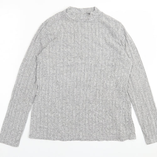 Papaya Womens Grey Crew Neck  Viscose Pullover Jumper Size 12