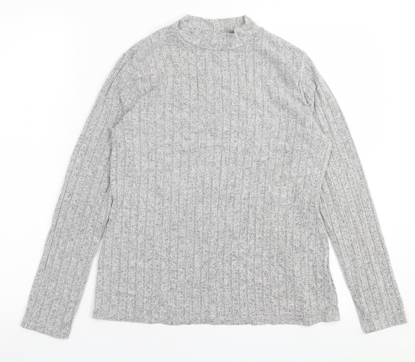 Papaya Womens Grey Crew Neck  Viscose Pullover Jumper Size 12