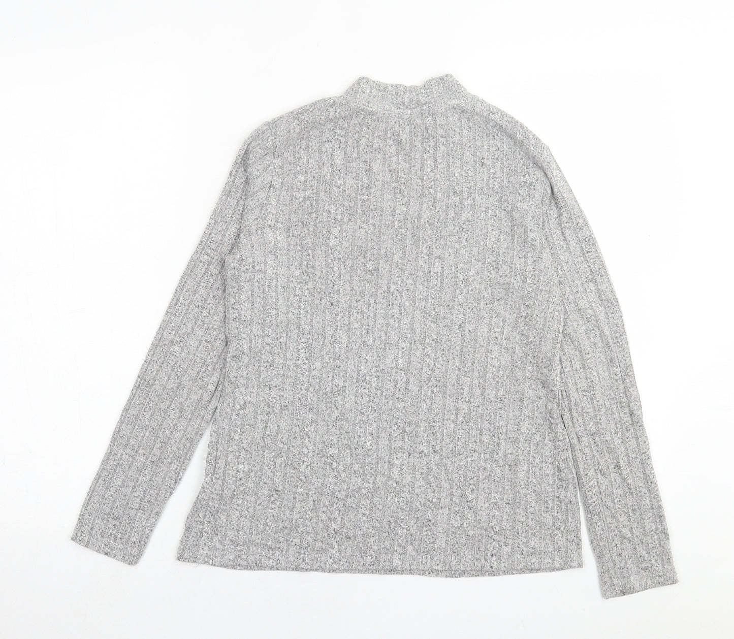 Papaya Womens Grey Crew Neck  Viscose Pullover Jumper Size 12