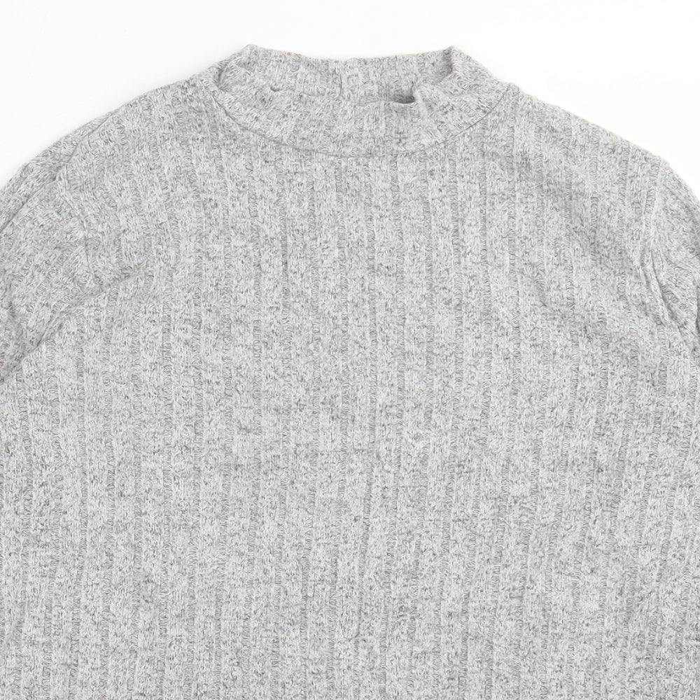 Papaya Womens Grey Crew Neck  Viscose Pullover Jumper Size 12