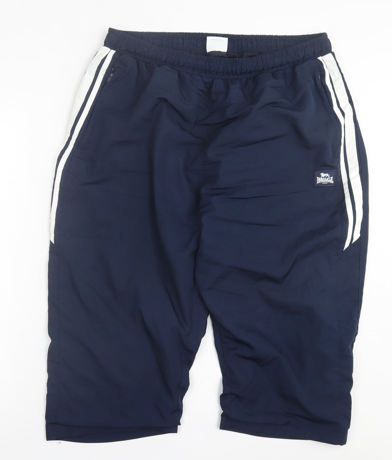 Lonsdale Mens Blue  Polyester Sweat Shorts Size XL L10 in Regular Tie