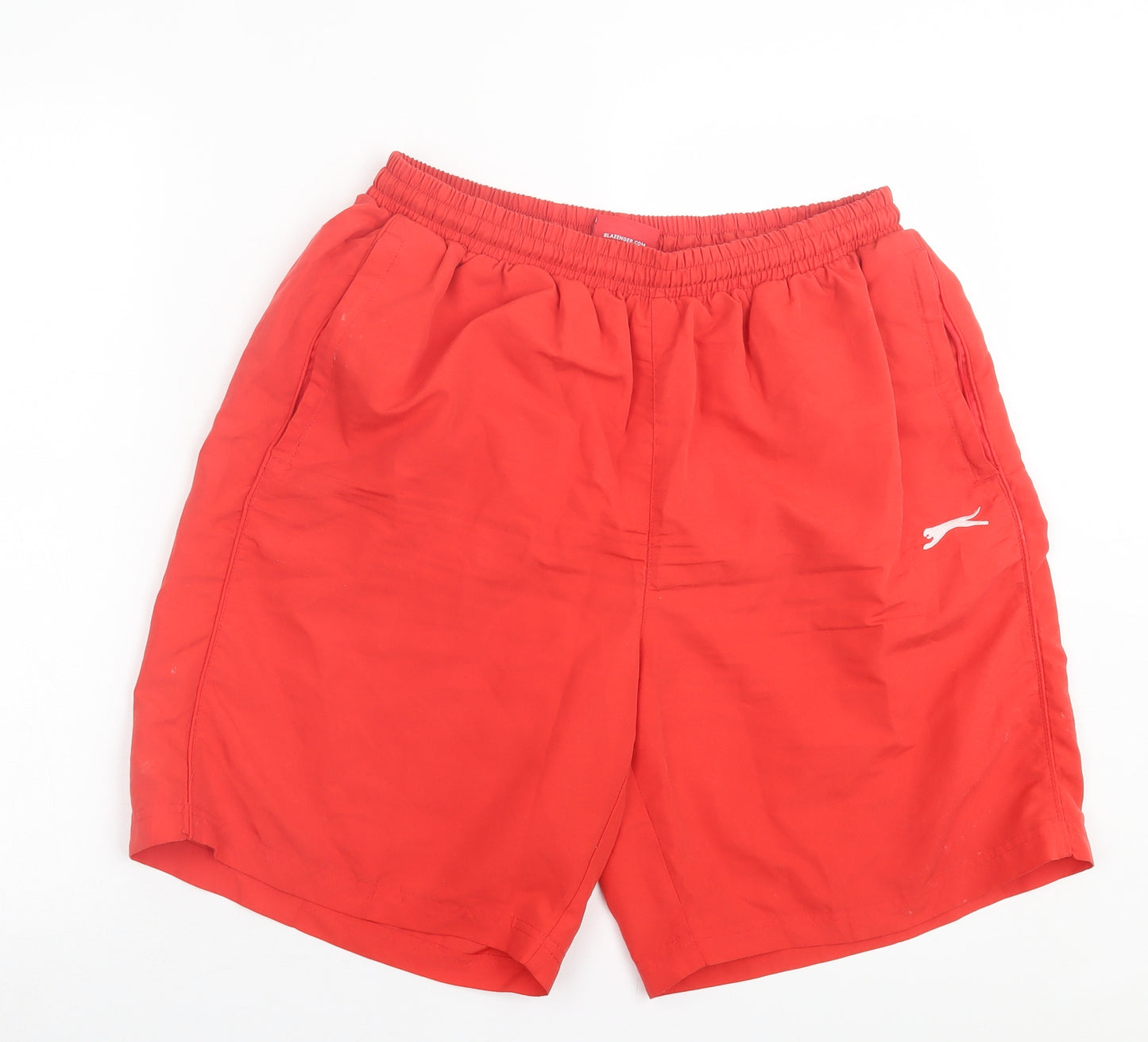 Slazenger Mens Red  Polyester Sweat Shorts Size XL L9 in Regular Tie