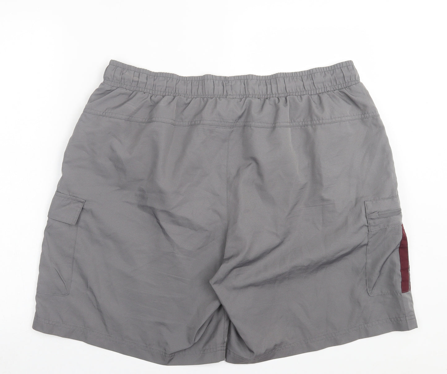 Lonsdale Mens Grey Striped Polyester Sweat Shorts Size 2XL L8 in Regular Tie