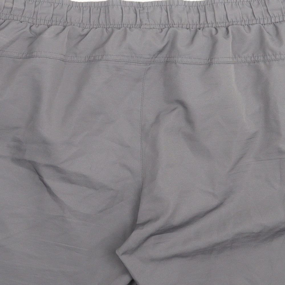 Lonsdale Mens Grey Striped Polyester Sweat Shorts Size 2XL L8 in Regular Tie
