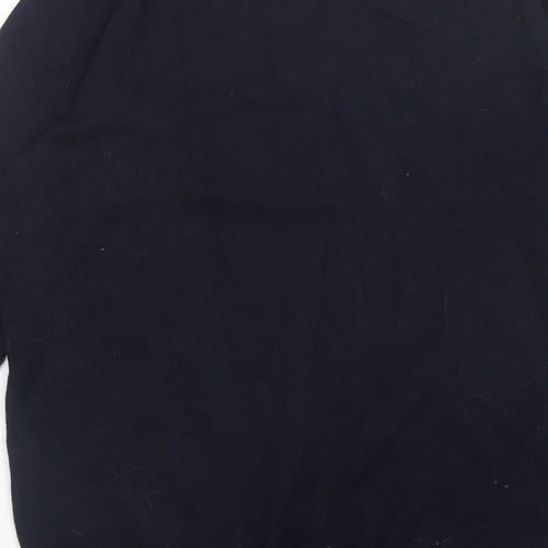 George Mens Blue V-Neck  Cotton Pullover Jumper Size M