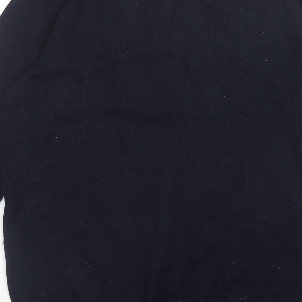 George Mens Blue V-Neck  Cotton Pullover Jumper Size M